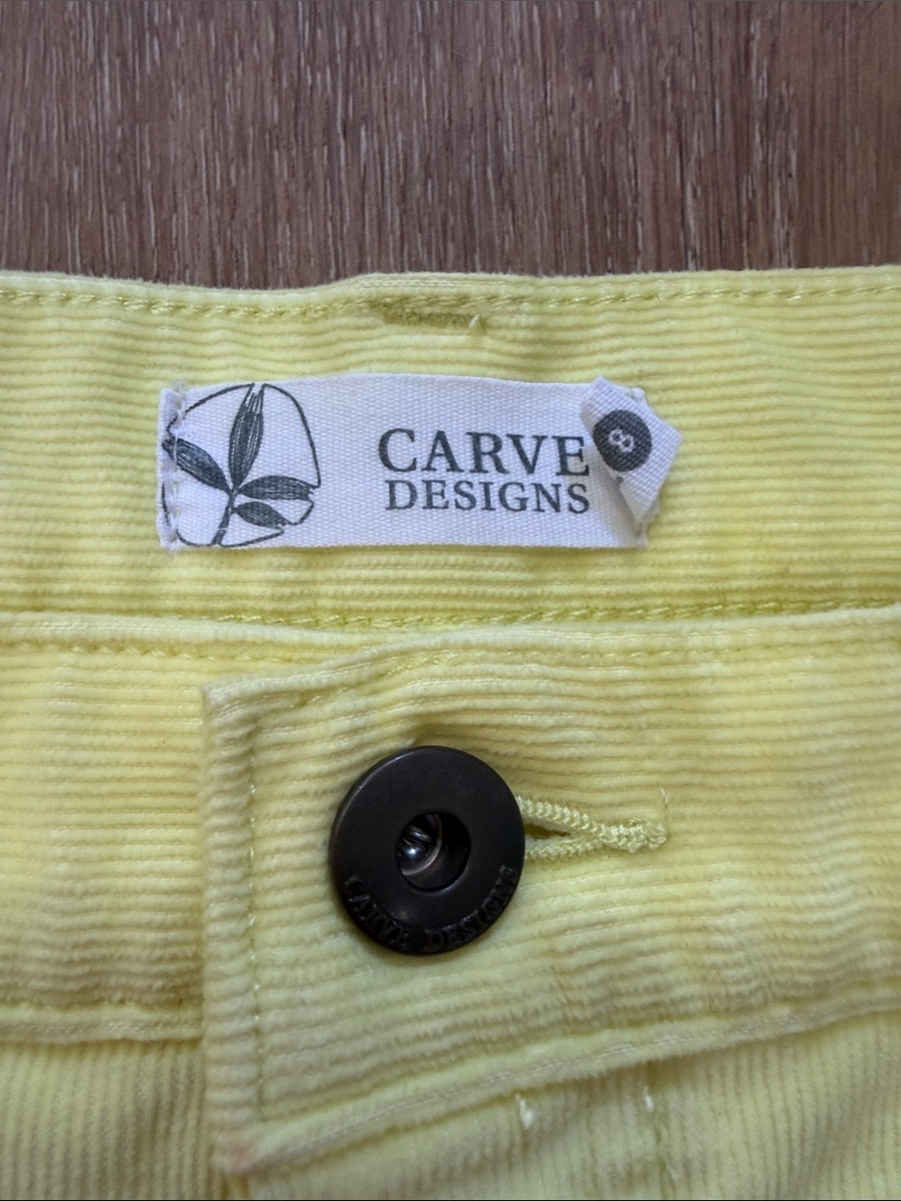 Carve Designs Sunny Yellow Frayed Denim Shorts| Size 8 - Picture 2 of 9